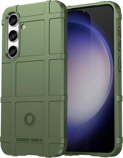 MobyDefend Hoesje - Geschikt voor Samsung Galaxy S24 - Rugged Shield TPU Backcover - Groen