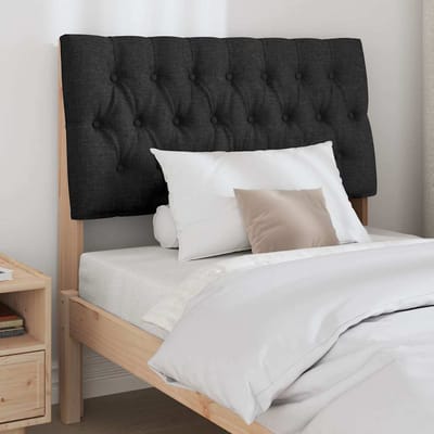 vidaXL - Gestoffeerd - hoofdbord - Zwart - 90 - cm - Massief - grenenhout