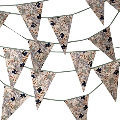 BINK Bedding Stoffen Slinger - Vlaggenlijn Juul model XXL (10 mtr, 21 vlaggetjes) - slinger van stof - feest - decoratie - party - kinderkamer decoratie - vlaggenlijn van stof - handgemaakt & duurzaam