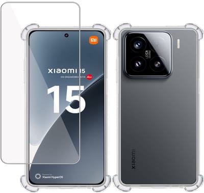 TechNow Hoesje + Screenprotector geschikt voor Xiaomi 15 Hoesje Screenprotector - Tempered Glass - Extreme Shock Case Transparant