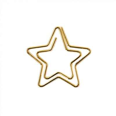 10 Paperclips - Ster - Goud - 30 x 30 mm