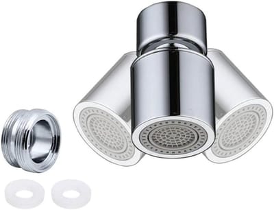 Cocoplus - Dubbele functie kraanbeluchter - 360° draaibare kraanbeluchter - chroom - kraanbevestiging - kraanverbinder - M22 buitendraad - M24 binnendraad - Geschikt voor - Kleur of model - kraan met M22 buitendraad of M24 binnendraad