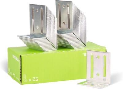 Stelhoek met sleufgat - Versterkingshoek - Houtverbindingen maken - Elektrolytisch verzinkt - 40 x 77 x 65 mm - Geel verzinkt