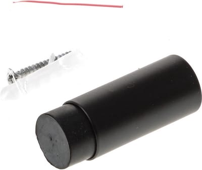 D4E Deurstop wandmontage Buismodel ø22x55mm zwart