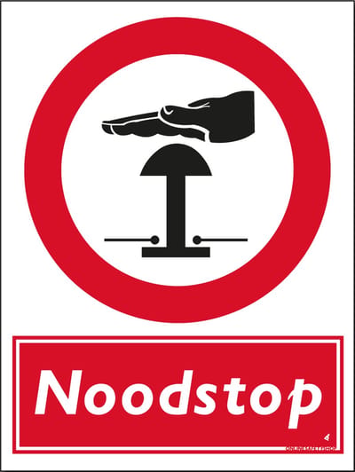 Noodstop bord - Aluminium - 30 x 40 cm