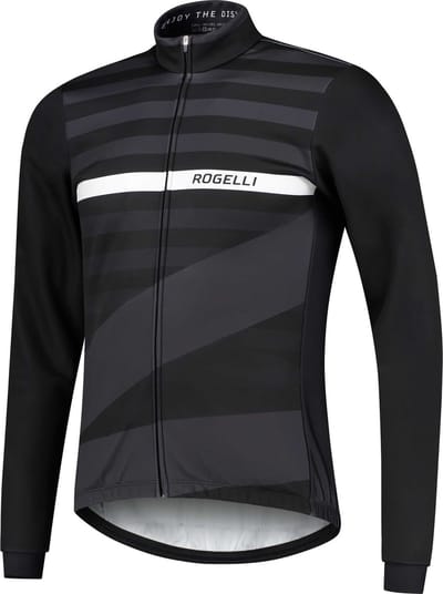 Rogelli Stripe Fietsjack Winter - Heren - Zwart, Wit - Maat L