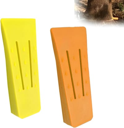 Allecta - Kunststof wiggen voor bosbouwwerk, houthakkersaccessoires, 2 stuks (oranje, geel)