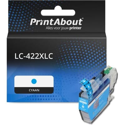 PrintAbout Inktcartridge LC-422XLC Cyaan Hoge capaciteit geschikt voor Brother