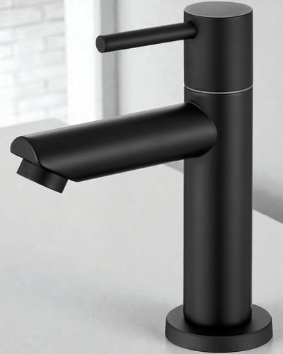 CECIPA max Wastafelkraan koud water - Koudwaterkraan Zwart - Badkamerkraan Koudwaterkraan - Waterbesparend Wastafelkraan - Zwart