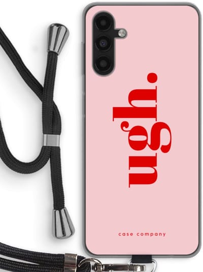 Case Company® - Hoesje met koord geschikt voor Samsung Galaxy A04s hoesje met Koord - Ugh - Telefoonhoesje met Zwart Koord - Bescherming aan alle Kanten en Over de Schermrand