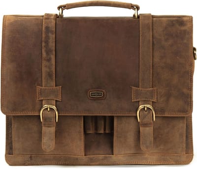 HAROLD'S Leren Business tas Afzonderlijke gevallen Antic Briefcase Nature Bruine