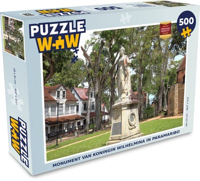 Puzzel Monument van koningin Wilhelmina in Paramaribo - Legpuzzel - Puzzel 500 stukjes