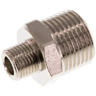 R 3/8'' x R 1/8'' Vernikkeld Messing Borstnippel 16 Bar [5 Stuks]