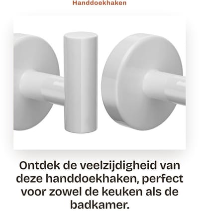 Dailygoods- Handdoekhaken Hoogwaardig 304 Roestvrij Staal - Wandhaak - Antislip - Waterdicht - Schokbestendig - Draagvermogen 5 kg - Eenvoudig Design