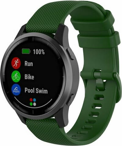 By Qubix - Geschikt voor Garmin bandje - Geschikt voor Garmin Vivoactive 4 / 4L - Sportband met motief - Groen - Smartwatch bandje 22mm