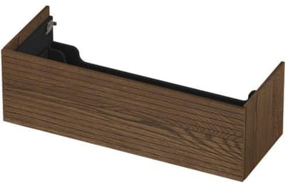 INK - Onderkast 1 Lade Push 2 Open Horizontaal Gefreesd Bestaande Uit - 1200x450x376 Mm - Massief Eiken Chocolate