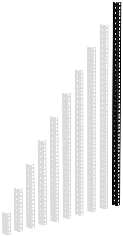 Adam Hall 61535B20 Rackrail, zwart geperforeerde gaten, 20 HE - Profiel