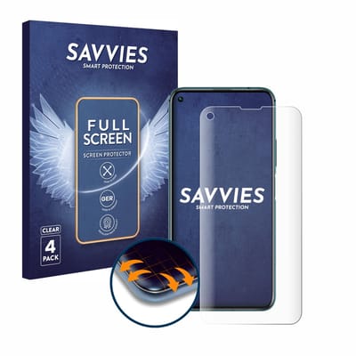 Savvies - Screenprotector voor Honor 20 Pro - Folie Beschermfolie transparant volledig dekking 4 Stuks