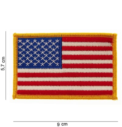 Embleem stof vlag USA gouden rand