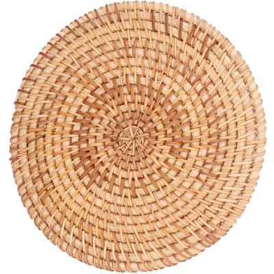Geweven Ronde Placemat Natuurlijk Rotan Vlecht Hitte-isolatie Placemat voor Grote Schalen Hete Gerechten Pan Pot 16cm 6.3in 16cm / 6.3in