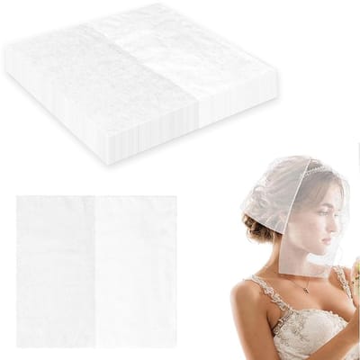 Dailygoods - Make-up Beschermkap Make-up Gezichtsbedekkingen Ademende Make-up Gezichtsbedekkingen van Vliesstof Anti-Vlek Kappen voor Kleding Gezichtsbedekking voor Vrouwen Schoonheid Bruiloften 25 Stuks