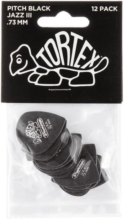 Jim Dunlop Tortex - Plectrums - Standard Jazz III - 0,73 mm - Player's Pack 12 Stuks