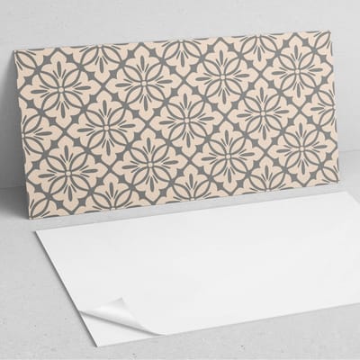Coloray Wandpanelen Zelfklevend - Bloemenpatroon met details PVC Wandpaneel - 100 cm x 50 cm - Beige Wandbekleding Zelfklevend - 1 stuk - Mozaïeken Wandpanelen Zelfklevend - Wandbord Keuken - Wandpaneel Badkamer
