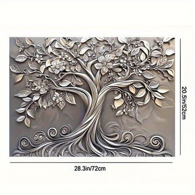 1 pièce Protection de plaque de cuisson, Design élégant Arbre argenté avec Fleur exquise Tendance Résistant à la chaleur Antidérapant Parfait pour toute cuisine 1pc