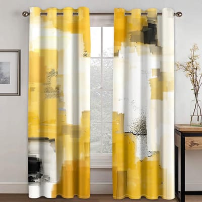 Dubbelkleurendruk Moderne Stijl van Abstracte Kunst Gordijn Woonkamer Slaapkamer Huisdecoratie Volwassen Decoratief 100W130H(CM)40x51in&Grommet Top
