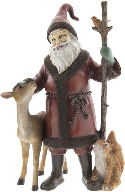 Clayre & Eef Beeld Kerstman 30 cm Rood Polyresin Kerstdecoratie