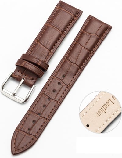 By Qubix - Geschikt voor Garmin bandje - 18mm - Geschikt voor Garmin Venu 3s / Vivoactive 4s / Venu 2s / Vivomove 3s / Forerunner 255s / 265s - Crocodile leren bandje - Bruin