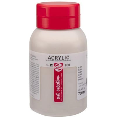 Peinture acrylique - Argent - 800 - Pot de 750 ml - Talens Art Creation argenté
