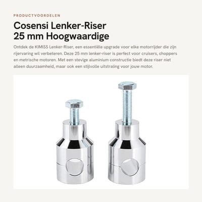 Dailygoods- Lenker-Riser 25 mm - Lenkerklemme - Aluminiumlegering - Geschikt voor 1 inch Stangen - Universele Motorr Onderdelen - Voor Chopper/Bobber - Stuurverhoger
