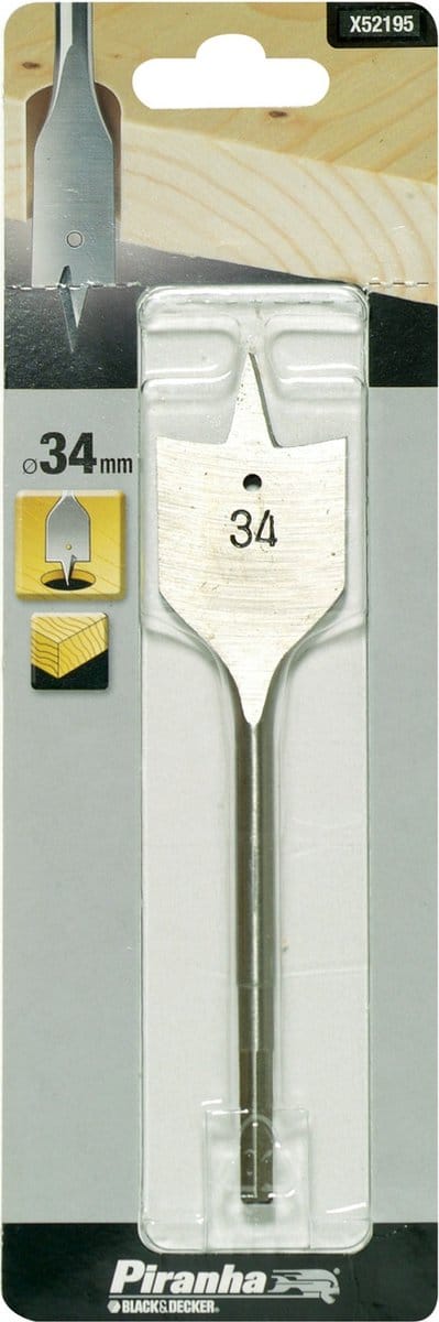 Piranha Platte houtboor (speedboor) 34mm - X52195
