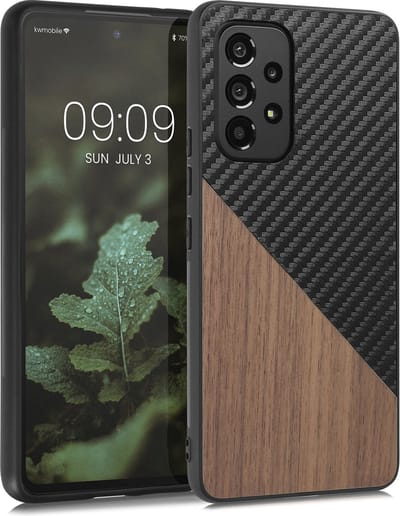 kwmobile hoesje geschikt voor Samsung Galaxy A53 5G - Backcover in donkerbruin / zwart -Smartphonehoesje - design
