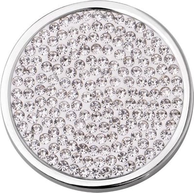 Quiges - Munthouder Munt 25mm RVS met Zirkonia Wit - EPRS062