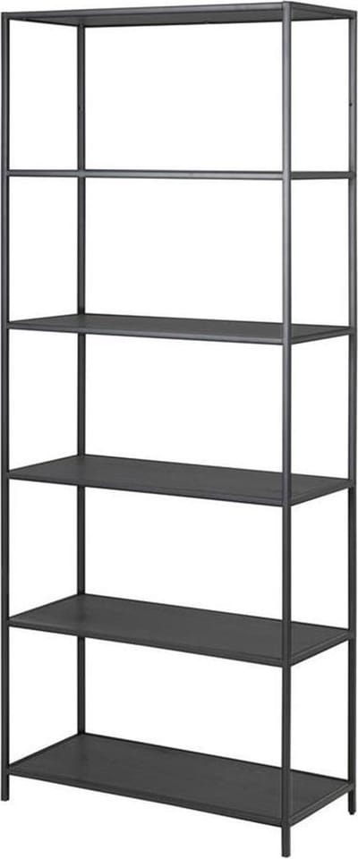 Lisomme Vic houten staande boekenkast zwart - 77 x 185 cm