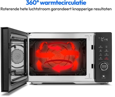 MEDION magnetron met grill en convectie (23 liter, 900 watt, 1000 watt grill, 1680 watt convectiefunctie, 11 automatische programma's, 5 vermogensstanden, ontdooifunctie, roestvrij staal, MD12031) zwa