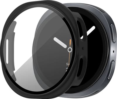 Bandz PC hard case hoesje met screenprotector - geschikt voor Samsung Galaxy Watch 9/8 - 40mm - beschermhoes van hard plastic - full cover (zwart)