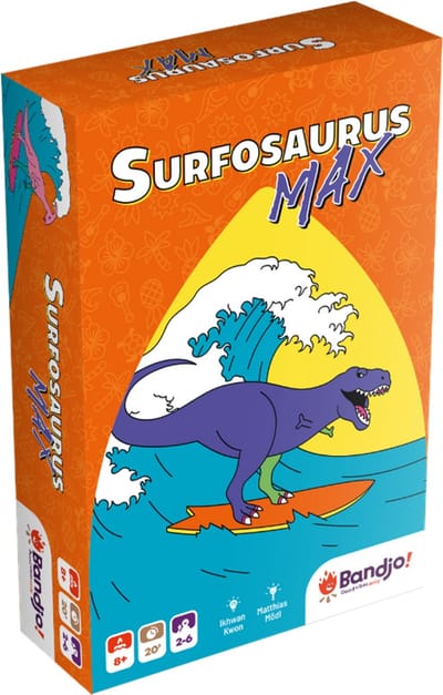 SURFOSAURUS MAX - Geronimo Games - Bandjo - kaartspel - vanaf 8 jaar oud - van 2 tot 8 spelers