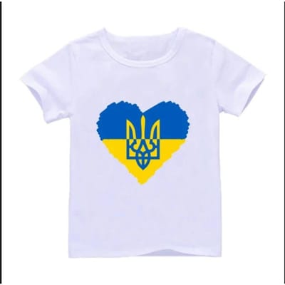 Oekraïne Liefde T-shirt Oekraïense Zonnebloem Art T-Shirt Harajuku Zomer Jongens Meisjes Unisex Korte Mouw 9T blue