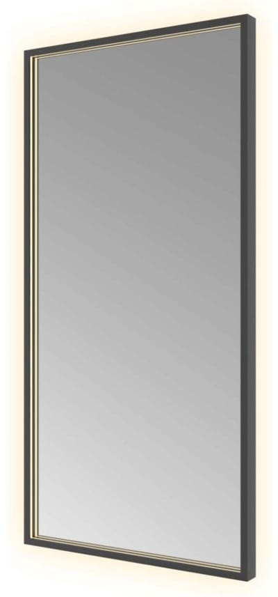 Hotbath &More Mirrors Square LED Badkamerspiegel - Rechthoek - 100 x 50 cm - Geborsteld Zwart Pvd
