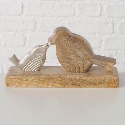 Beeld vogel met jong 23x5x12cm