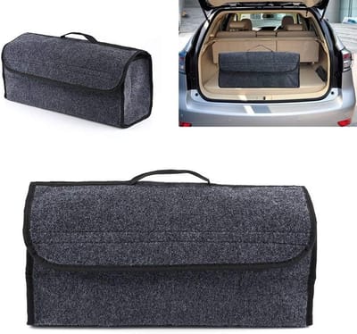 Grote grijze kofferorganiser met antislip, veelzijdige opbergtas voor auto-accessoires en gereedschap