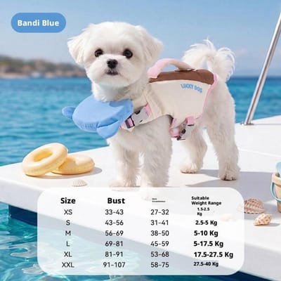 Shineknot Zomer Hond Zwemvest Draagbaar Super Groot Drijfvermogen Zwempak Kleding voor Kleine en Middelgrote Honden (blue,XS 1.5-2.5kg) blauw