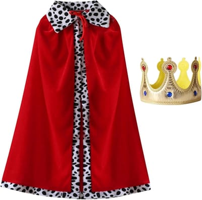 Koninklijke Cape met Kroon voor Prins of Koning - Kostuum voor Halloween, Carnaval en Feestjes - 90 cm Cosplay Accessoires