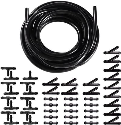 Ruitensproeierslang 4 meter - Reparatieset - Autoslang - Isolatieslang - Universele installatie - 45-delige slangverbinders - Wasslang