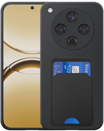 Geschikt voor Oppo Find X8 Telefoonhoesje met TPU Pasjeshouder - Flexible Back Cover Case Siliconen TPU with Cardslot - Zwart - Smartphonica geschikt voor Oppo Find X8