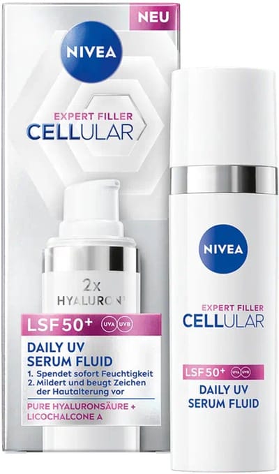 NIVEA Cellular Expert Filler Daily UV Serum Fluid LSF 50+, Vrouwen, Universele huid, 30 ml