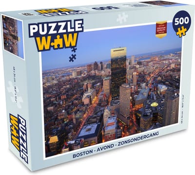 Puzzel Boston - Avond - Zonsondergang - Legpuzzel - Puzzel 500 stukjes